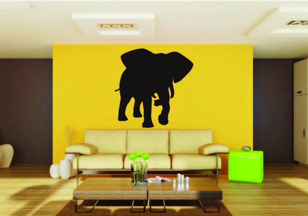 Picniva Elephant Sty6 Vinyl Wall Decal, Approx 22 in Square, Removable