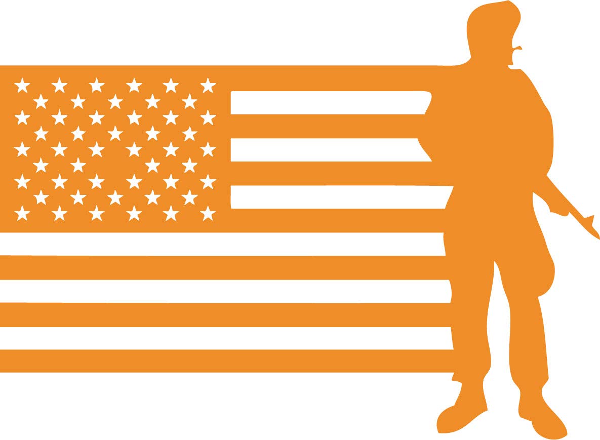 Decaltor Military Soldier Army Flag 5 in Vinyl Decal Laptop Bumper Wall