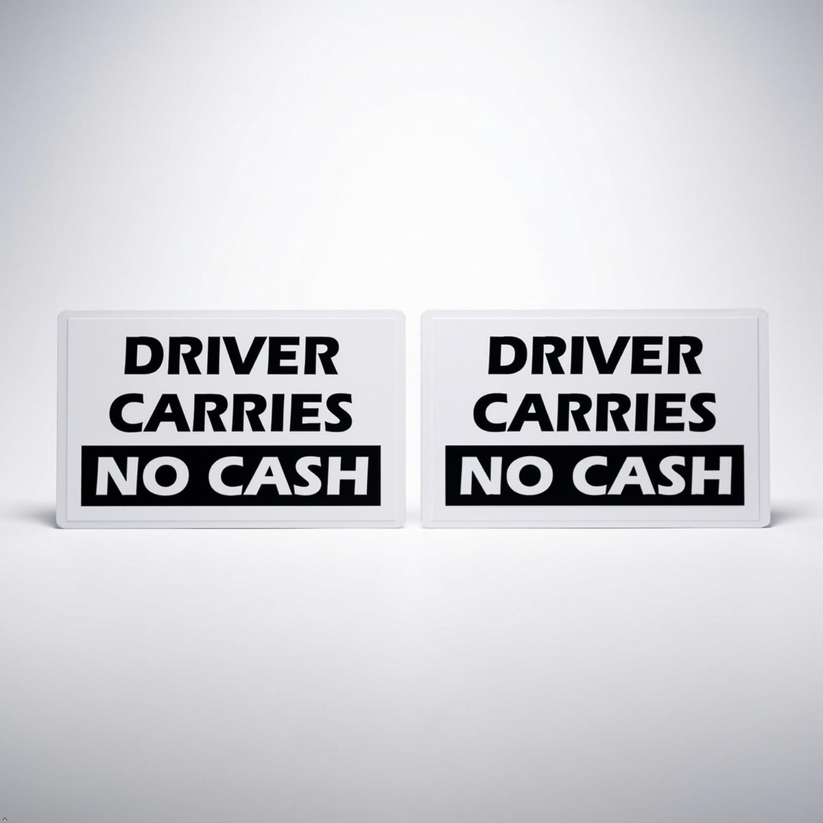 Picniva Driver Carries No Cash Vinyl Warning Decal, 10 in
