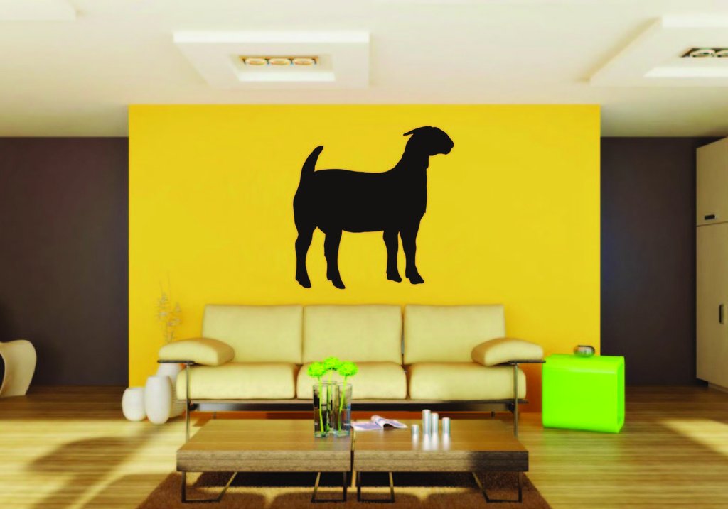 Picniva Boer Goat Sty7a Vinyl Wall Decal, Approx 22 in Square, Removable