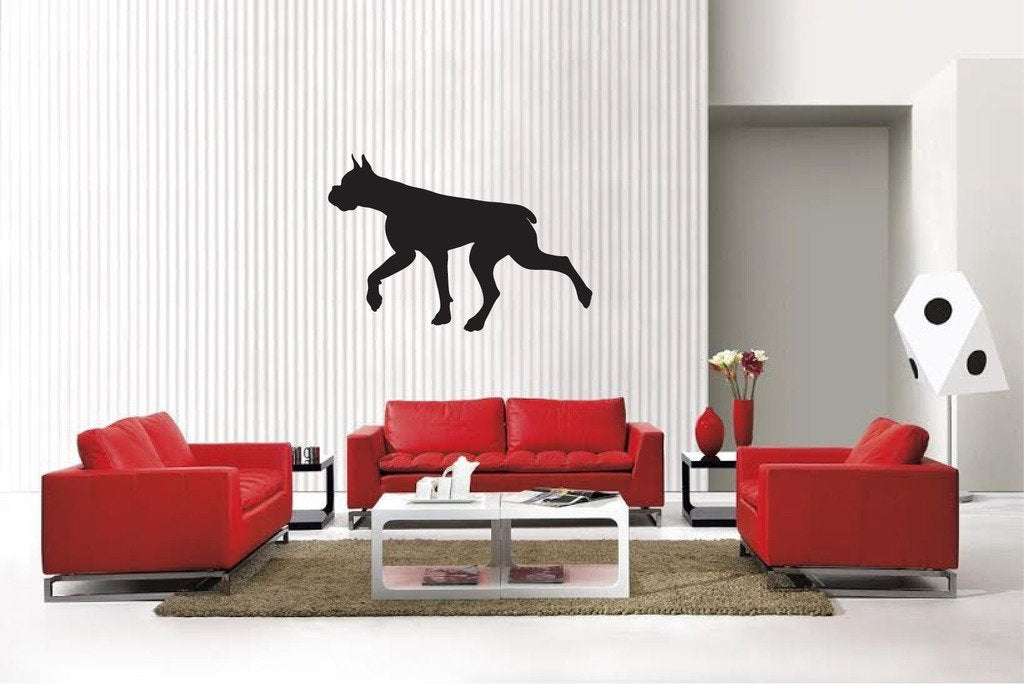 Picniva Matte Black Boxer Style 30 Vinyl Wall Decal Canine Decor