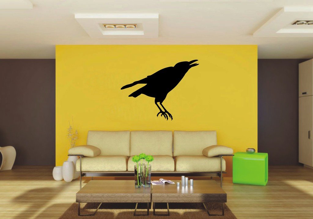 Picniva Raven Sty4a Vinyl Wall Decal, Approx 22 x 16.99 in, Removable