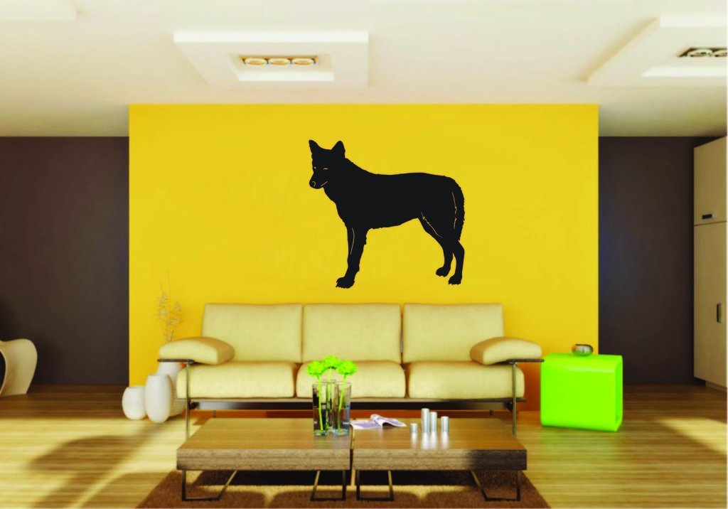 Picniva Coyote Sty2 Vinyl Wall Decal, Approx 22 x 20.66 in, Removable