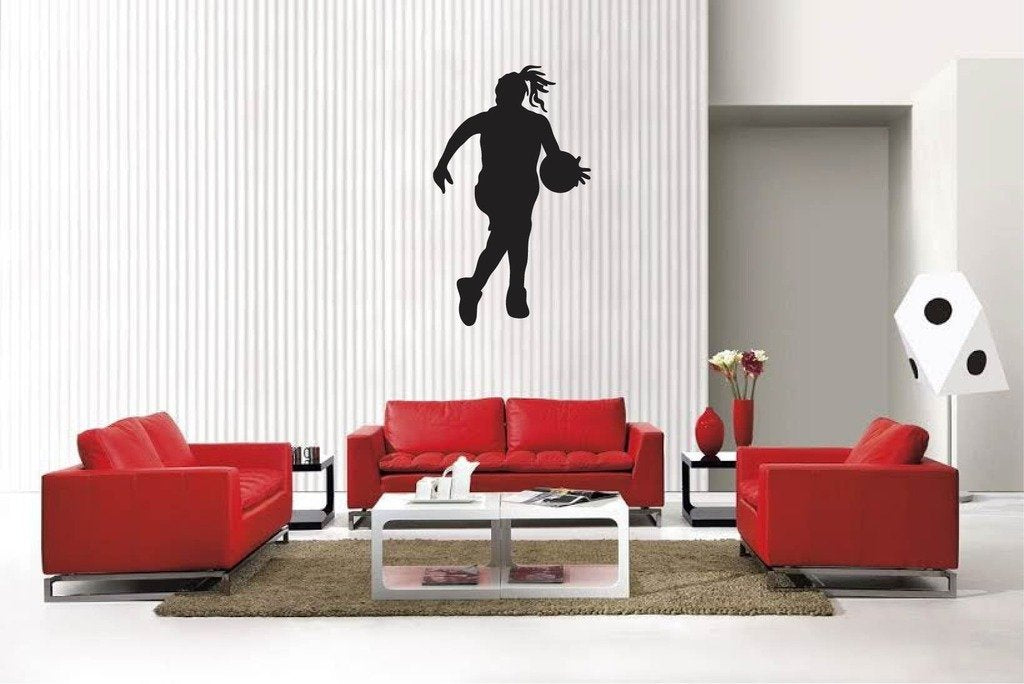 Picniva Matte Black Basketball Style 10 Vinyl Wall Decal Sports Decor