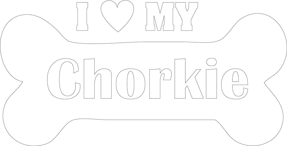 Decaltor I Love My Chorkie Vinyl Decal for Car Window Laptop, 5 in