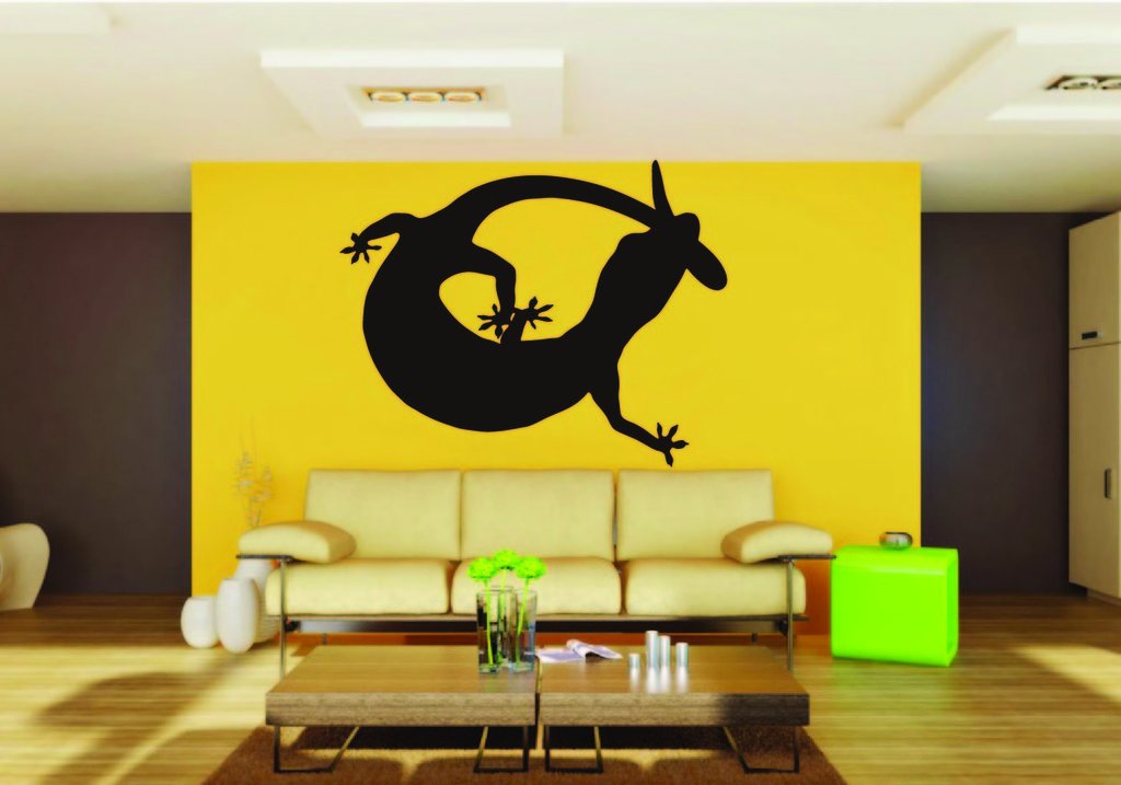 Picniva Gecko Sty6 Vinyl Wall Decal, Approx 22 x 17.6 in, Removable