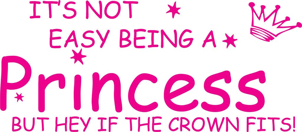 Picniva Not Easy Being a Princess Vinyl Wall Decal, Pink, 12 x 27 in