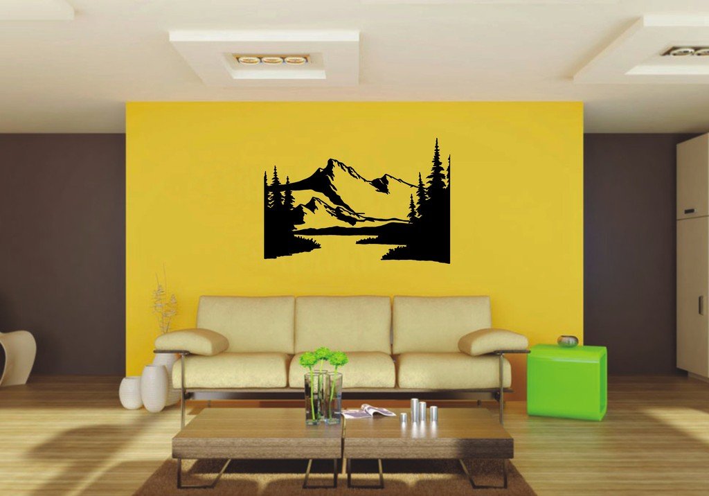 Picniva 22x14.88 Mountain Style 13 Vinyl Wall Decal Nature