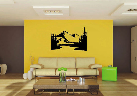 Picniva 22x14.88 Mountain Style 13 Vinyl Wall Decal Nature