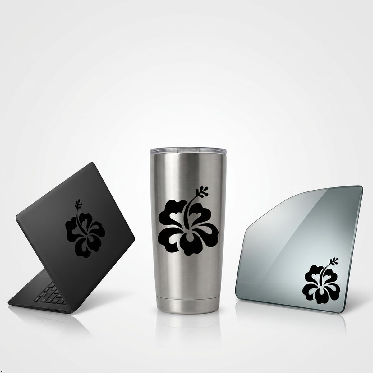 Decaltor Hawaiian Hibiscus Flower Vinyl Decal, 5 in square