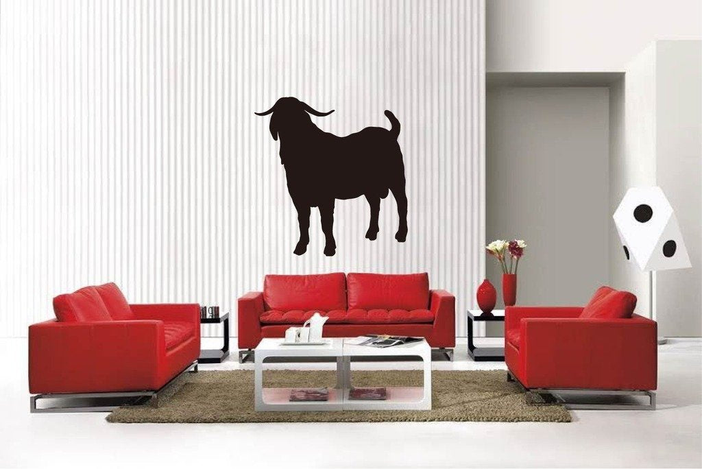 Picniva Matte Black Boer Goat Style 1a Vinyl Wall Decal Farm Ranch Decor