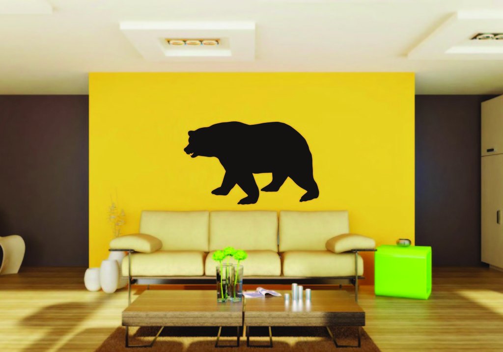 Picniva Bear Sty21 Vinyl Wall Decal, Approx 22 x 13.2 in, Removable