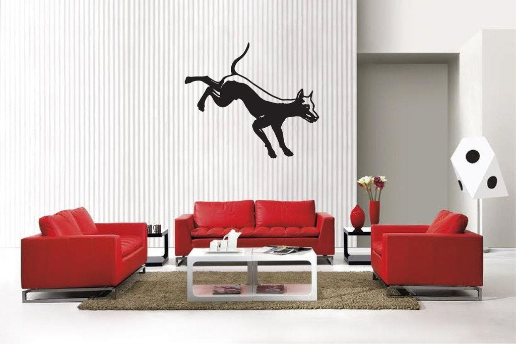 Picniva Matte Black Doberman Style 34 Vinyl Wall Decal Canine Decor
