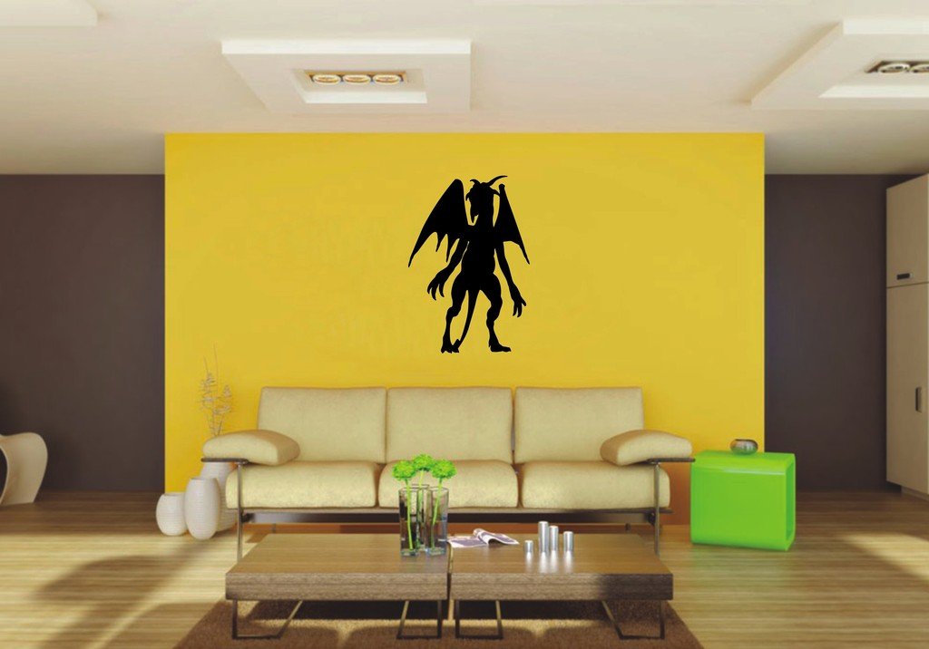 Picniva Winged Gargoyle Silhouette Removable Vinyl Wall Decal
