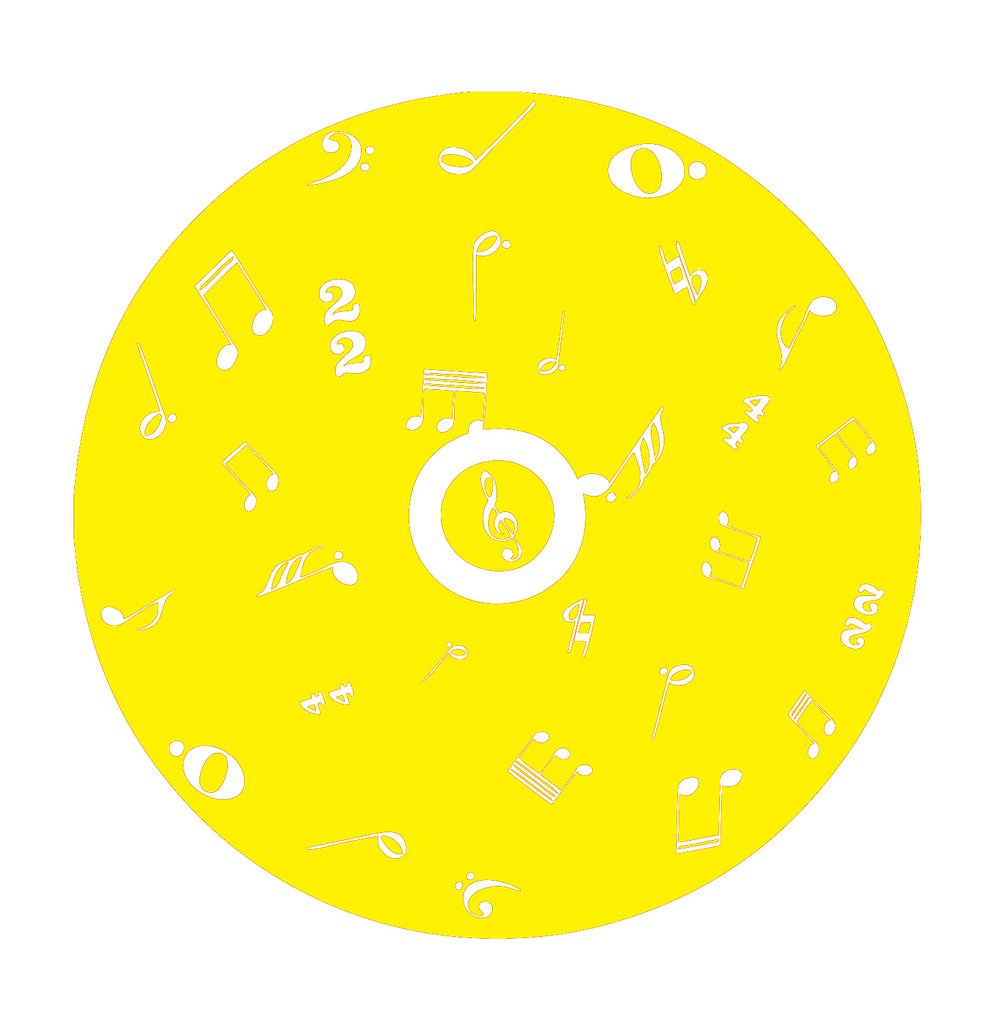 Picniva Filled CD Music Symbols Wall Decal for Musicians