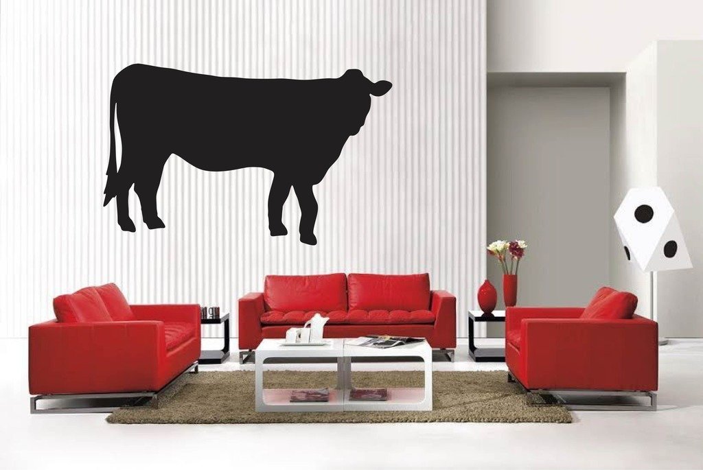 Picniva Matte Black Cow Style 4a Vinyl Wall Decal Farm Ranch Decor Home Art