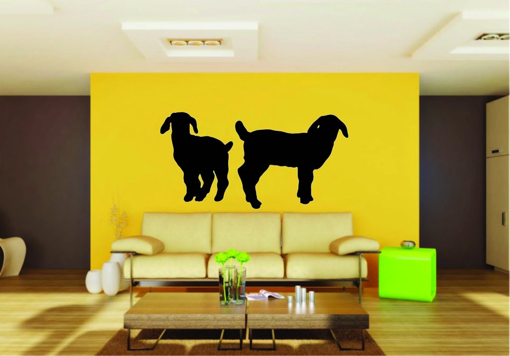 Picniva Boer Goat Sty6a Vinyl Wall Decal, Approx 22 x 11.36 in, Removable