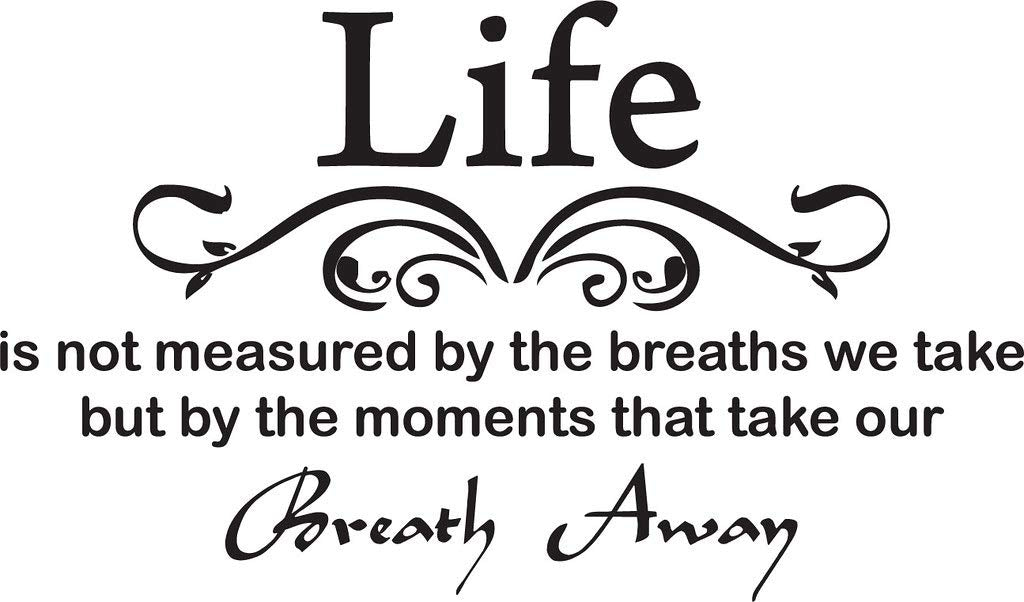 Picniva Life Is Not Measured Quote Vinyl Wall Decal, Black, 25 x 15 in