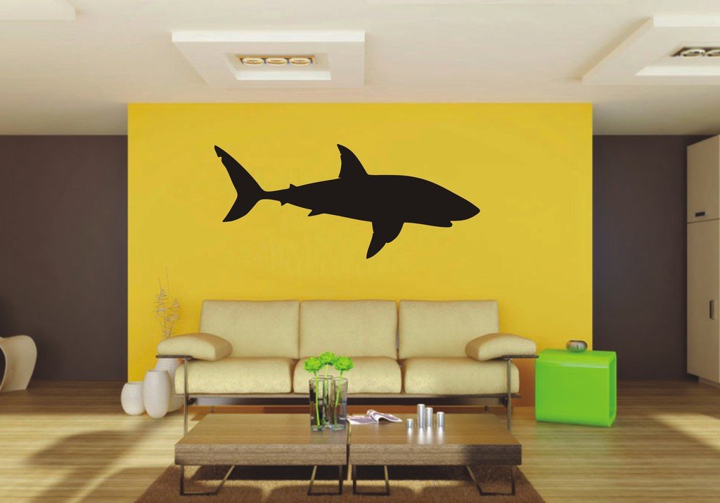 Picniva Shark Sty7 Vinyl Wall Decal, Approx 50.86 x 22 in, Removable
