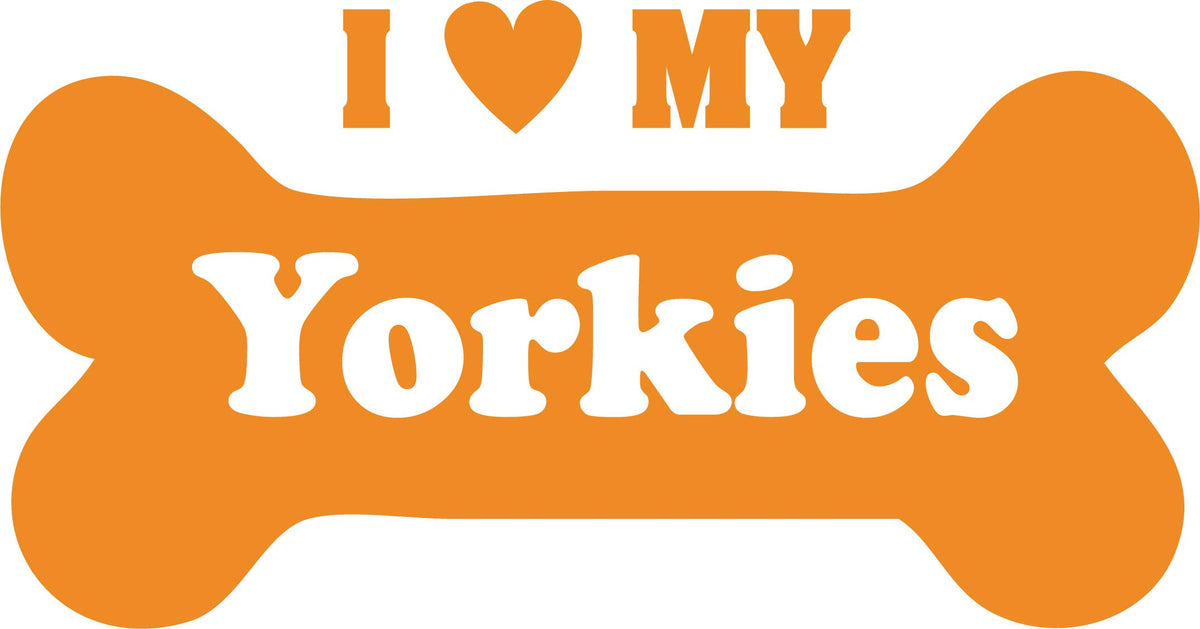 Decaltor I Love My Yorkies Vinyl Decal for Car Window Laptop, 5 in