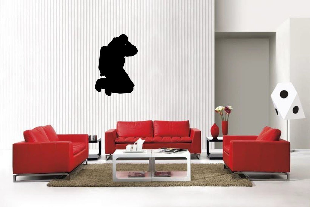 Picniva Fireman Style 39 Vinyl Wall Decal, Matte Black, 22 x 31.71 in