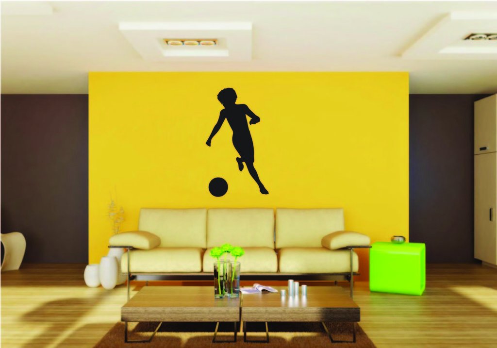 Picniva Soccer Boy Style 1a Removable Vinyl Wall Decal