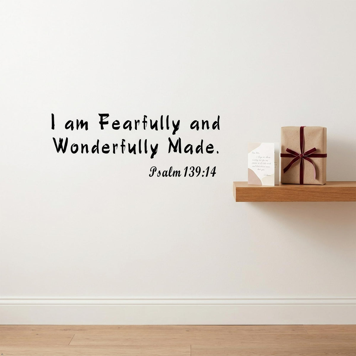 Picniva Fearfully and Wonderfully Made Psalm 139 Wall Decal (Black, 40'' Width)