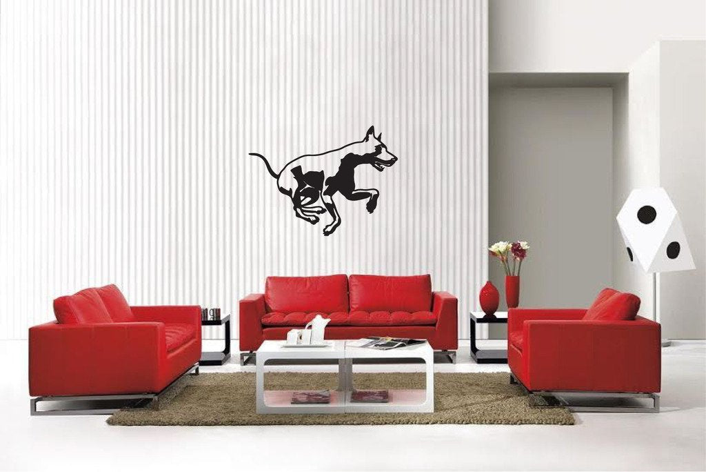 Picniva Matte Black Doberman Style 12 Vinyl Wall Decal Canine Decor