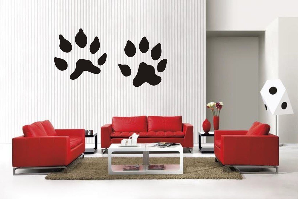Picniva Matte Black Fisher Track Vinyl Wall Decal Wildlife Footprint BG5620