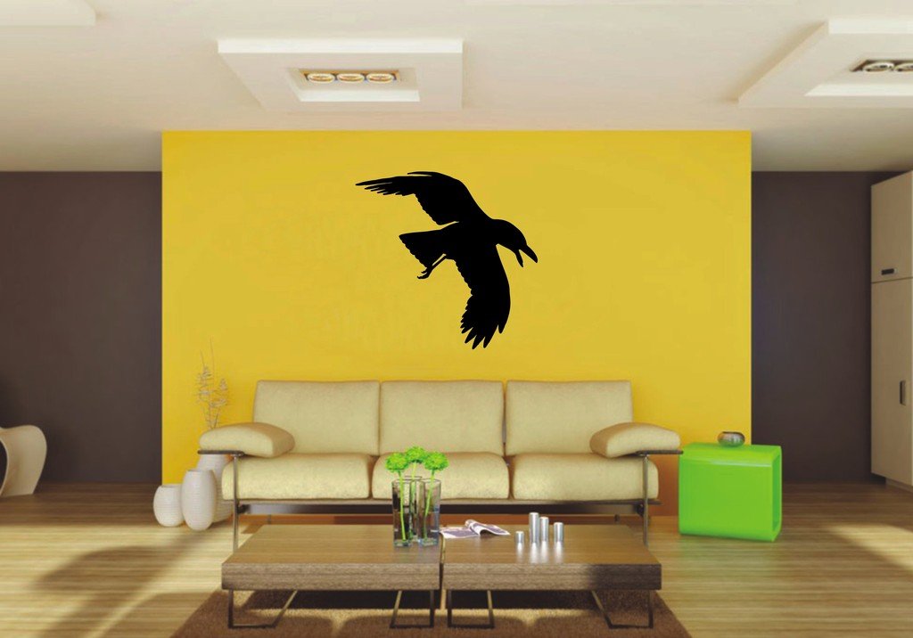 Picniva Crow Sty7a Vinyl Wall Decal, Approx 22 x 21.49 in, Home Decor