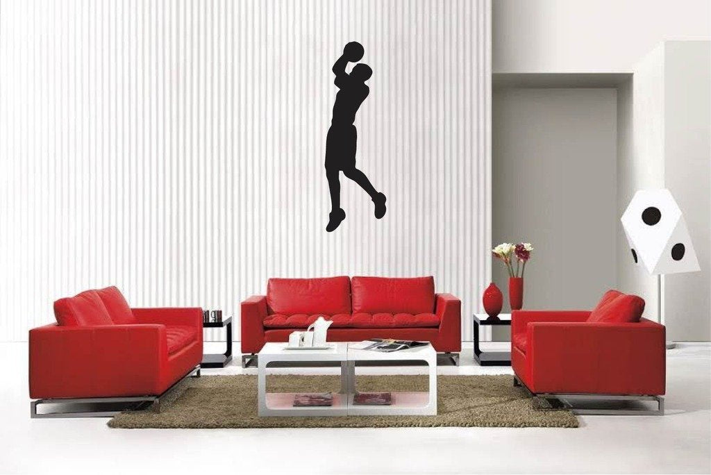 Picniva Matte Black Basketball Style 7 Vinyl Wall Decal Sports Decor