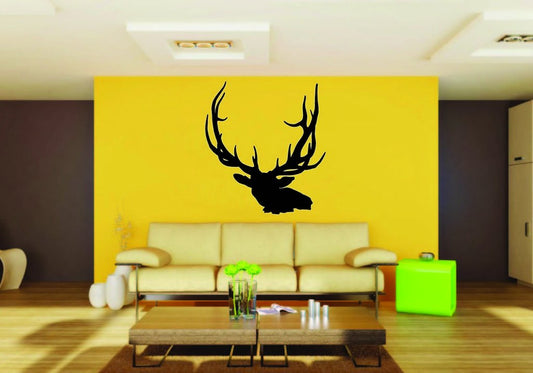 Picniva Elk Head Style 1 Removable Vinyl Wall Decal