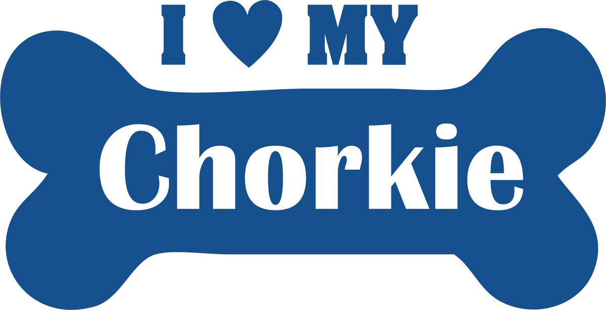 Decaltor I Love My Chorkie Vinyl Decal for Car Window Laptop, 5 in