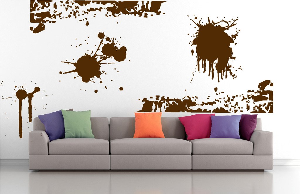 Picniva Drips Border Mix Wall Decals, Brown, 10 in Height, DOTPR14A