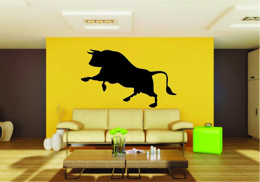 Picniva Bull Sty3a Vinyl Wall Decal, Approx 22 x 13.4 in, Removable
