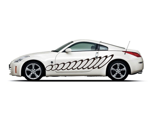 Picniva sty187 Racing Car Body Side Stripes Sticker Decal 2 Pcs