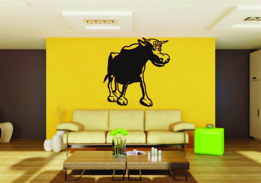 Picniva Bull Sty17 Vinyl Wall Decal, Approx 22 in Square, Removable