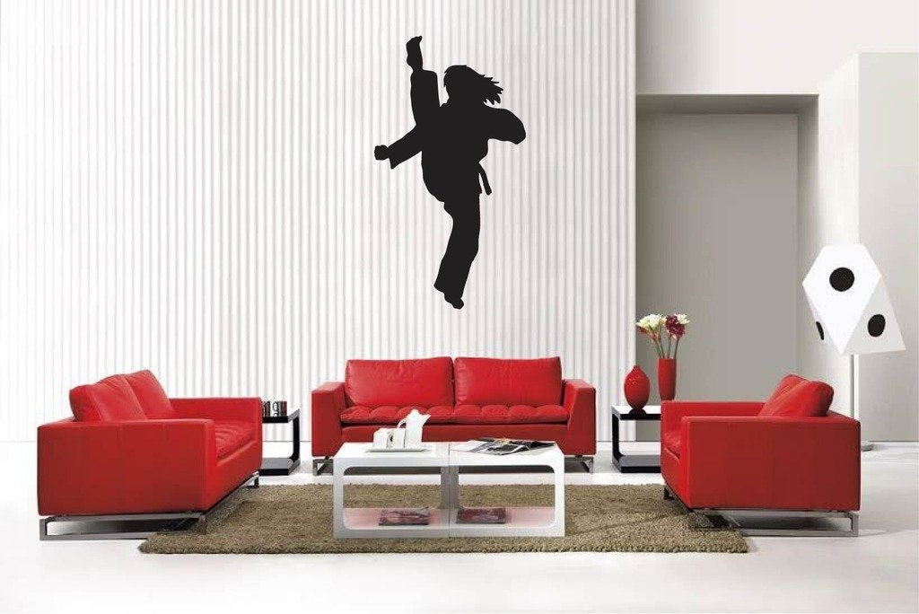 Picniva Matte Black Martial Arts Style 211 Vinyl Wall Decal Sports Decor