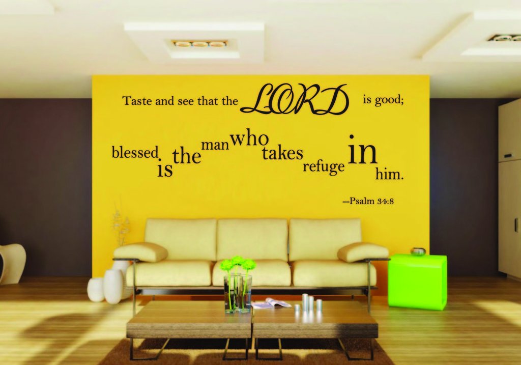 Picniva Psalm 34:8 Scripture Removable Vinyl Wall Decal