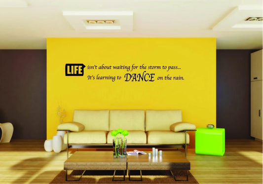Picniva Life Isnt About Waiting Quote Vinyl Wall Decal, Approx 22 x 3.44 in