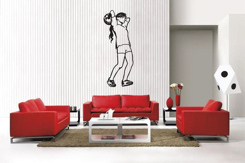 Picniva Matte Black Soccer Girl Style 33 Vinyl Wall Decal Sports Decor