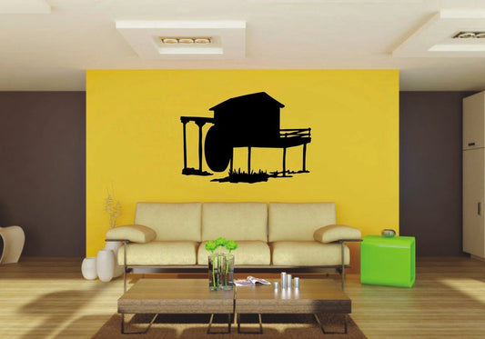Picniva 22x15.39 waterwheel stya Vinyl Wall Decal Nature