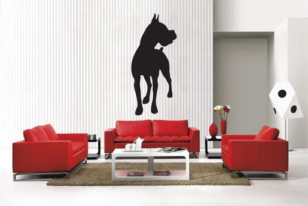 Picniva Matte Black Boxer Style 36 Vinyl Wall Decal Canine Decor