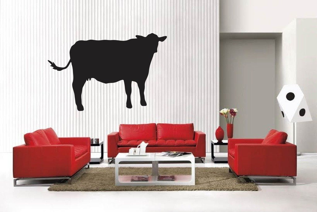 Picniva Matte Black Cow Style 26 Vinyl Wall Decal Farm Ranch Decor Home Art