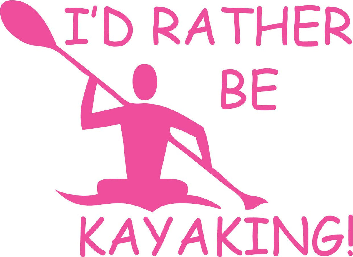 Decaltor Rather Be Kayaking Vinyl Decal, 5 in, Car Window Sticker