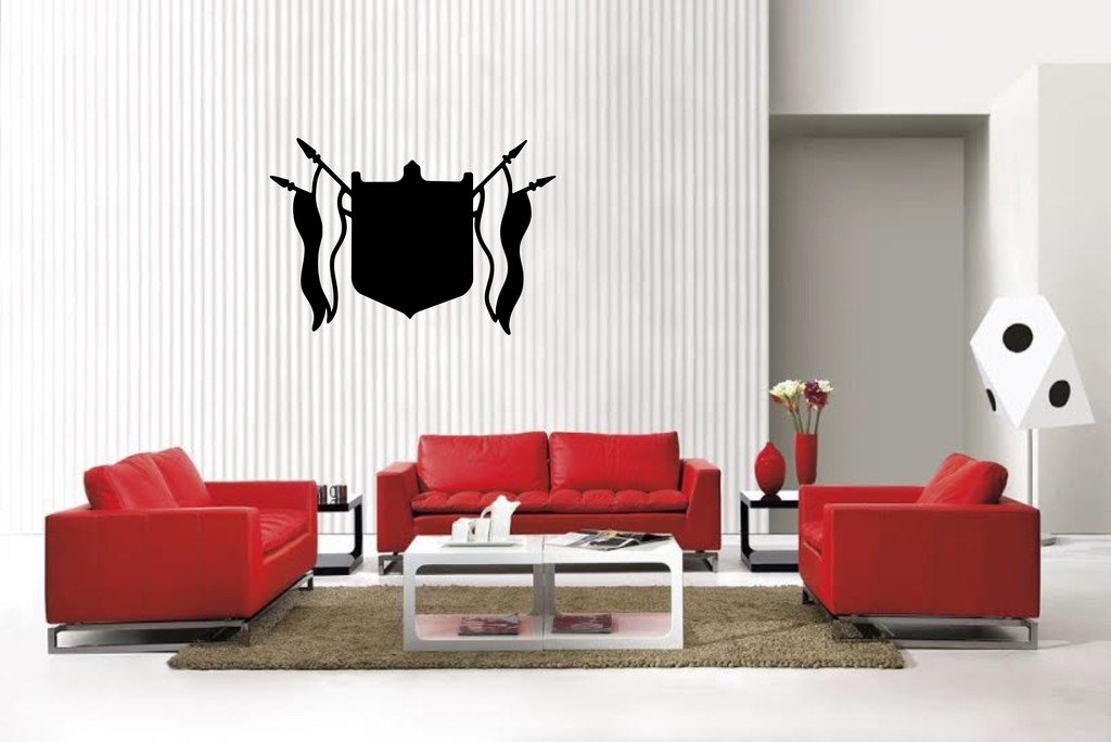 Picniva Matte Black Shield Style 1 Vinyl Wall Decal Home Decor