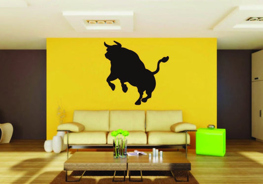 Picniva Bull Sty10 Vinyl Wall Decal, Approx 22 in Square, Removable