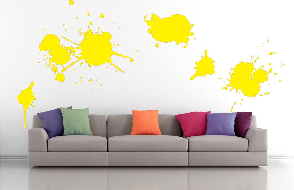 Picniva Blots Drips Wall Decals, Yellow, 10 in Height, DOTPR09A