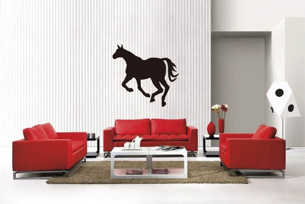 Picniva Matte Black Horse Style 54a Vinyl Wall Decal Equestrian Ranch Decor