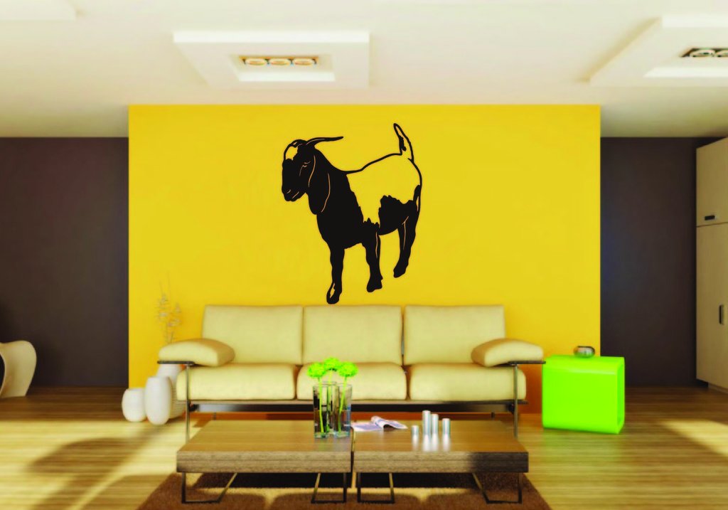 Picniva Boer Goat Sty11 Vinyl Wall Decal, Approx 22 x 28.6 in, Removable